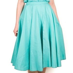 Lady K Loves Darling Teal/Turqoise Circle Skirt